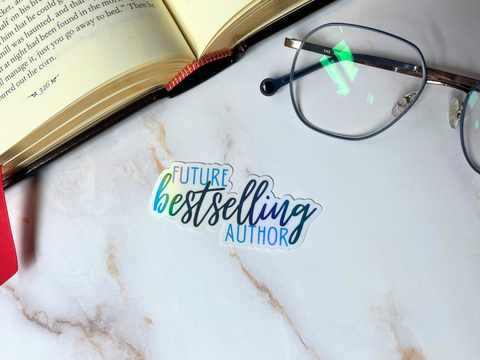 Future Bestselling Author Sticker | Waterproof HOLOGRAPHIC Laminated Vinyl Sticker