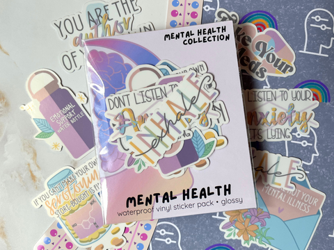 Mental Health Sticker Pack | Waterproof Laminated Vinyl Sticker