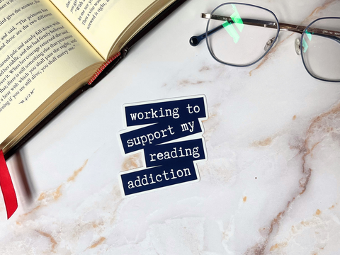 Reading Addiction Sticker | Waterproof Laminated Vinyl Sticker