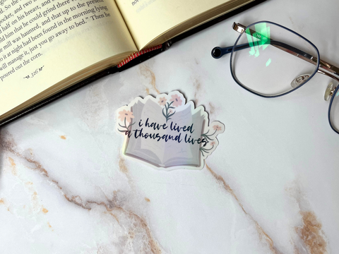 A Thousand Lifetimes Book Sticker | Waterproof HOLOGRAPHIC Laminated Vinyl Sticker