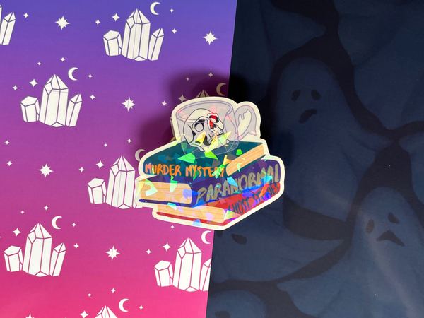 The Spooky Reader Sticker Pack | Waterproof Laminated HOLOGRAPHIC Vinyl Sticker