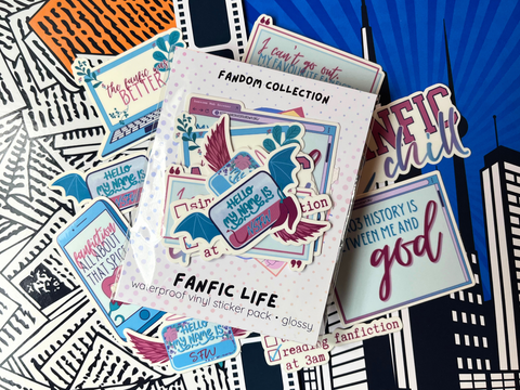 Fanfic Life Sticker Pack | Waterproof Laminated Vinyl Sticker