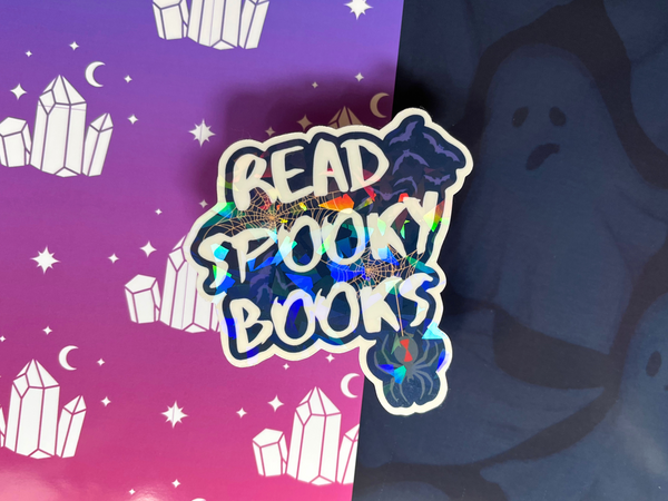 The Spooky Reader Sticker Pack | Waterproof Laminated HOLOGRAPHIC Vinyl Sticker