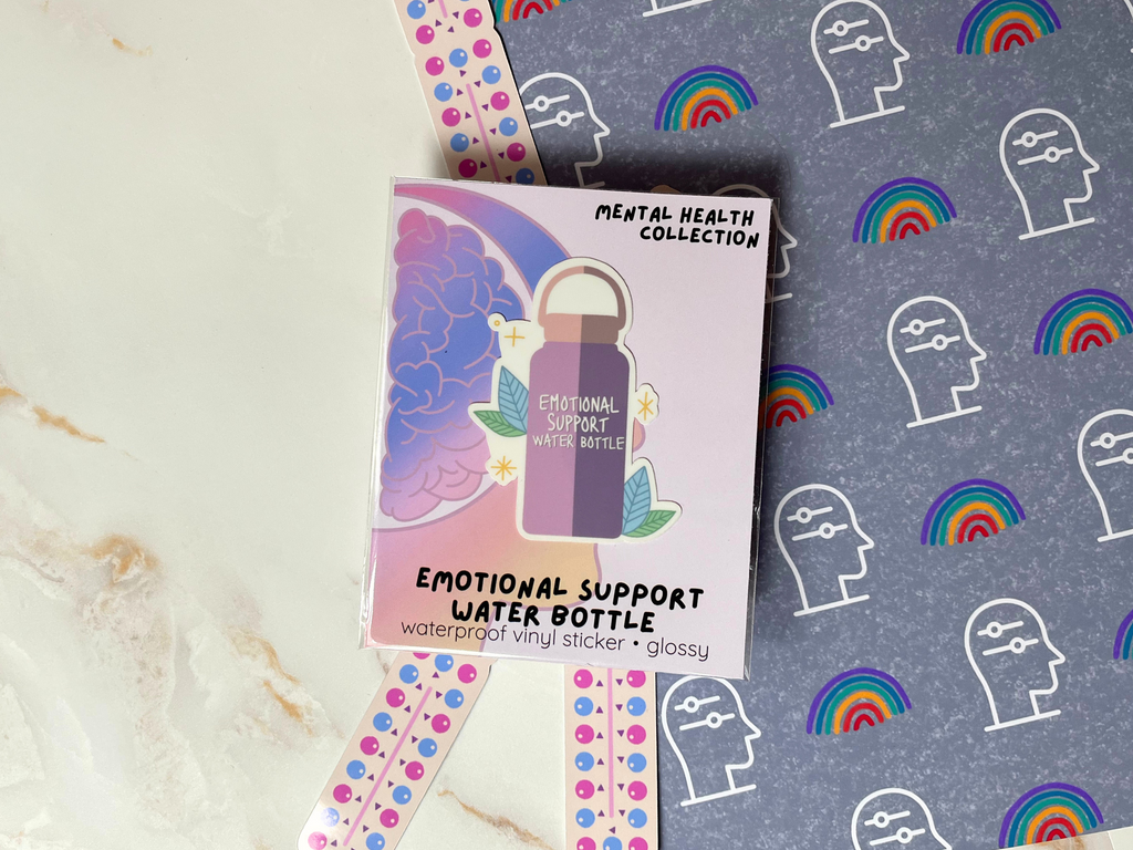 Emotional Support Water Bottle Vinyl Sticker