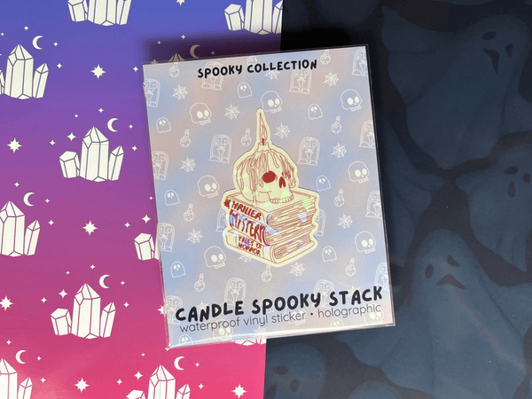 Candle Spooky Stack Sticker | Waterproof Laminated HOLOGRAPHIC Vinyl Sticker - Forge de Sol - Sticker - Sticker - 