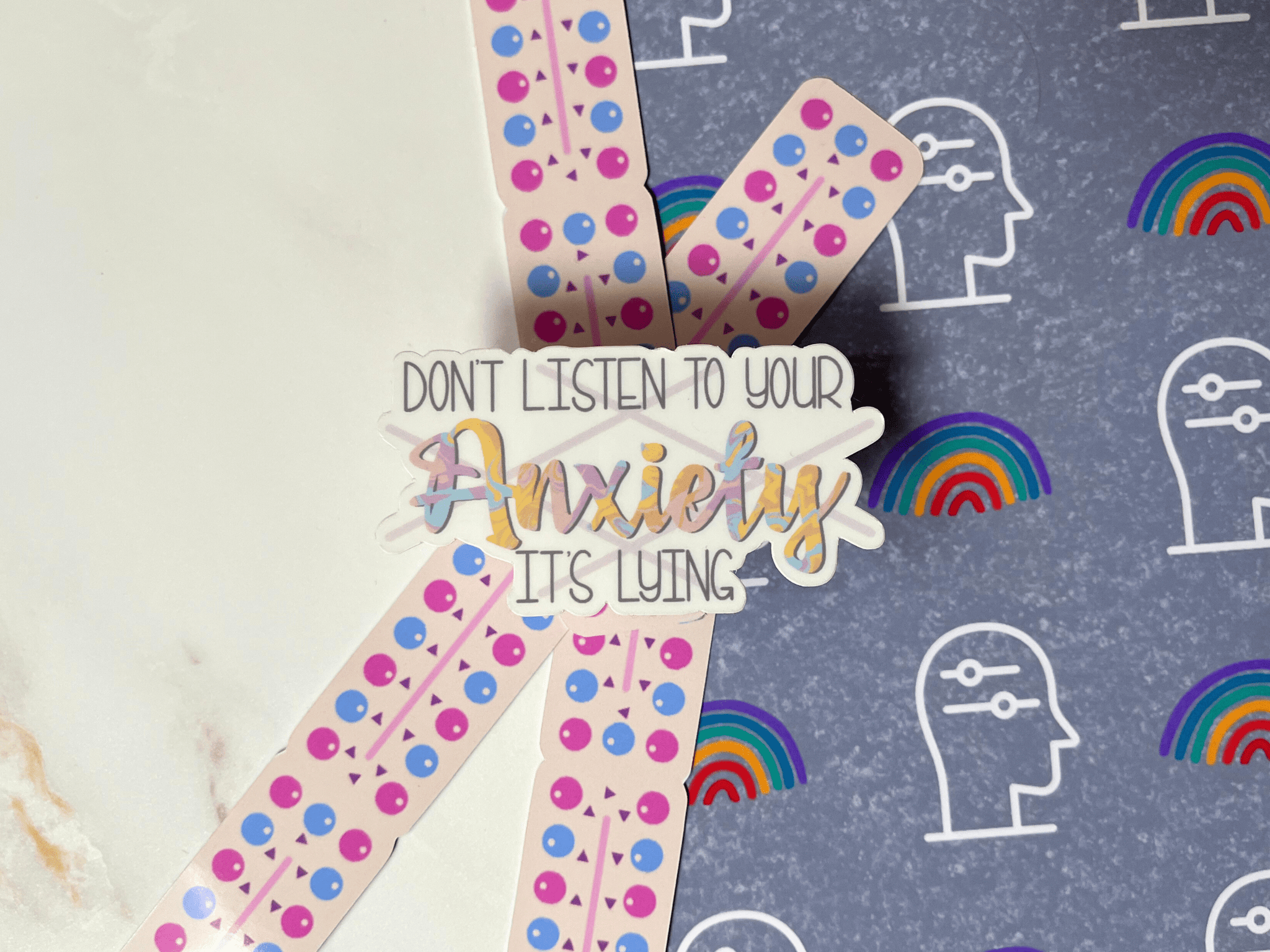 Don't Listen To Your Anxiety Sticker | Waterproof Laminated Vinyl Sticker - Forge de Sol - Sticker - Sticker - 