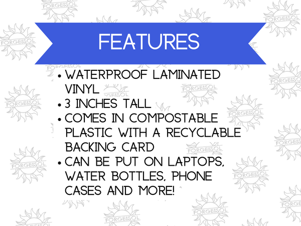 Emotional Support Water Bottle Sticker | Waterproof Laminated Vinyl Sticker - Forge de Sol - Sticker - Sticker - 