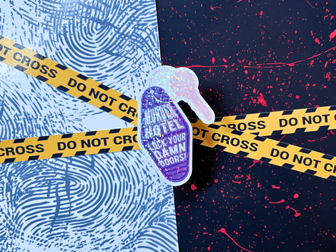 Glitter Murder Hotel Sticker | Waterproof HOLOGRAPHIC Laminated Vinyl Sticker - Forge de Sol - Sticker - Sticker - 