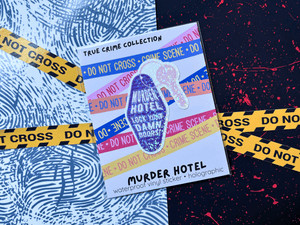 Glitter Murder Hotel Sticker | Waterproof HOLOGRAPHIC Laminated Vinyl Sticker - Forge de Sol - Sticker - Sticker - 