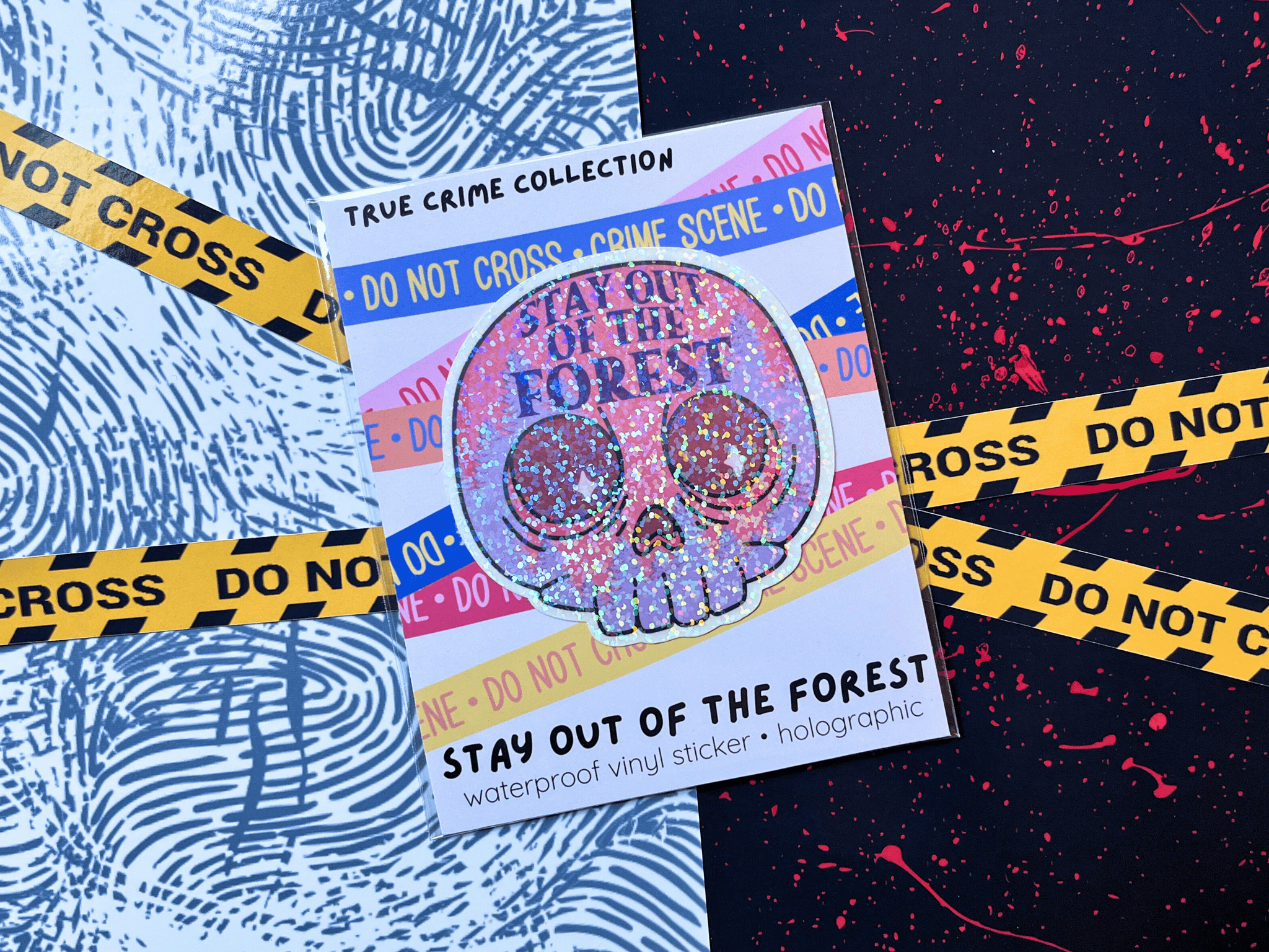Glitter Stay Out of the Forest Sticker | Waterproof HOLOGRAPHIC Laminated Vinyl Sticker - Forge de Sol - Sticker - Sticker - 