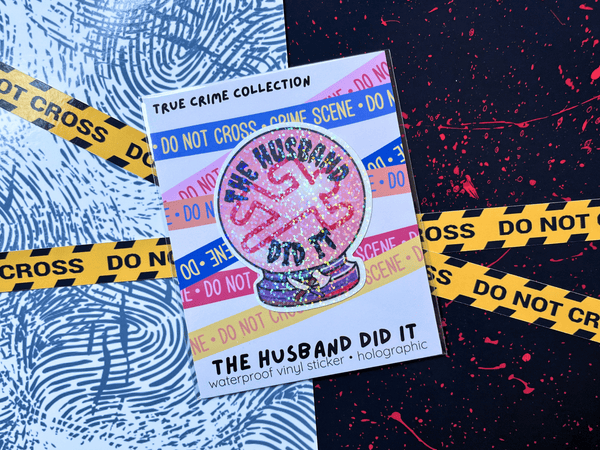 Glitter The Husband Did It Sticker | Waterproof HOLOGRAPHIC Laminated Vinyl Sticker - Forge de Sol - Sticker - Sticker - 
