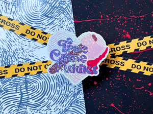 Glitter True Crime Addict Sticker | Waterproof HOLOGRAPHIC Laminated Vinyl Sticker - Forge de Sol - Sticker - Sticker - 