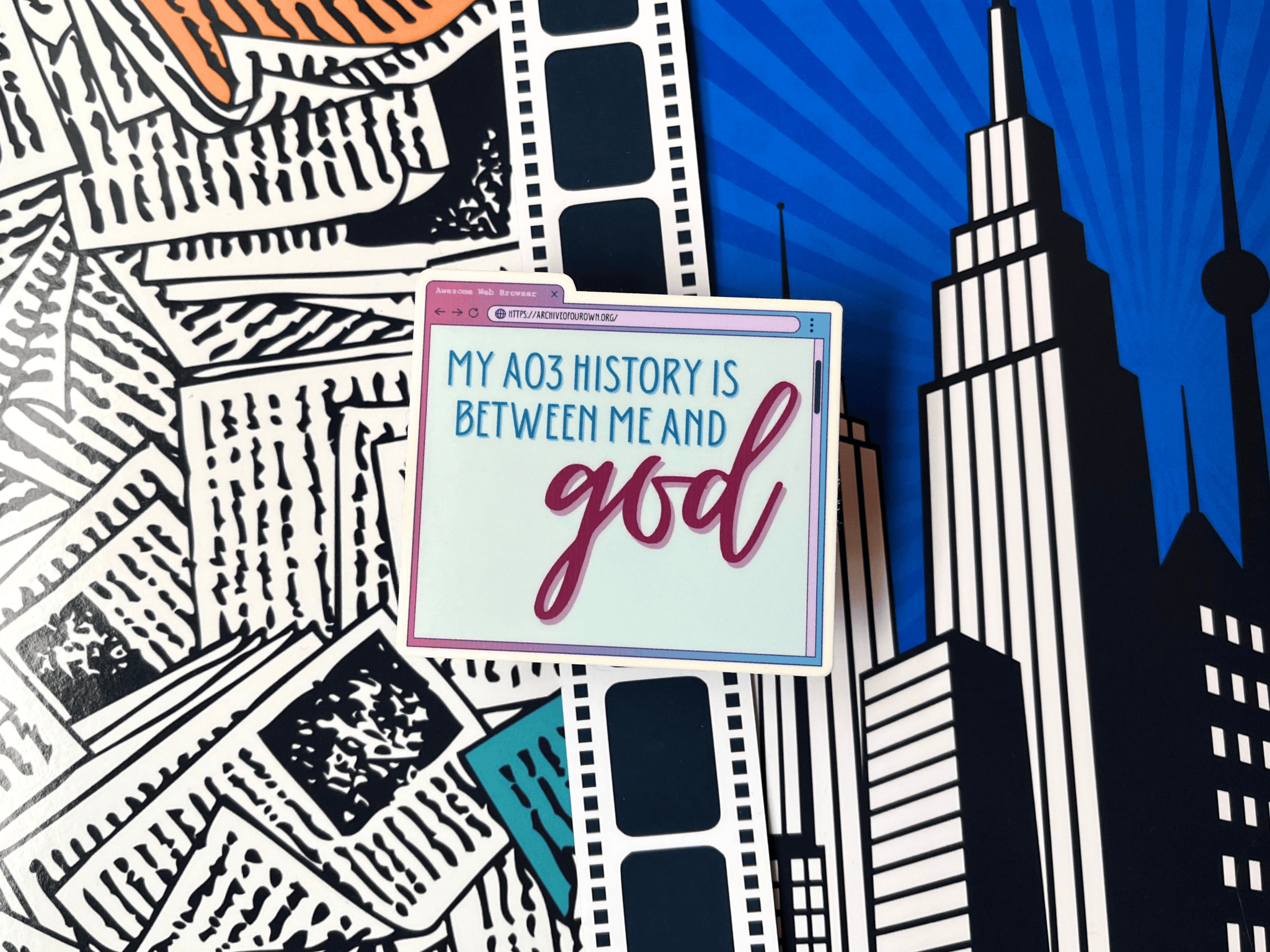 My AO3 History Is Between Me and GOD Sticker | Waterproof Laminated Vinyl Sticker - Forge de Sol - Sticker - Sticker - 