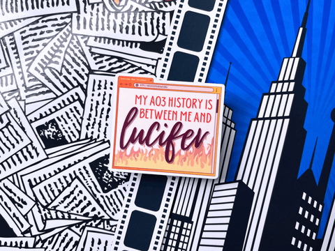 My AO3 History Is Between Me and LUCIFER Sticker | Waterproof Laminated Vinyl Sticker - Forge de Sol - Sticker - Sticker - 
