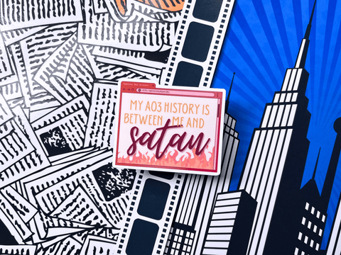 My AO3 History Is Between Me and SATAN Sticker | Waterproof Laminated Vinyl Sticker - Forge de Sol - Sticker - Sticker - 