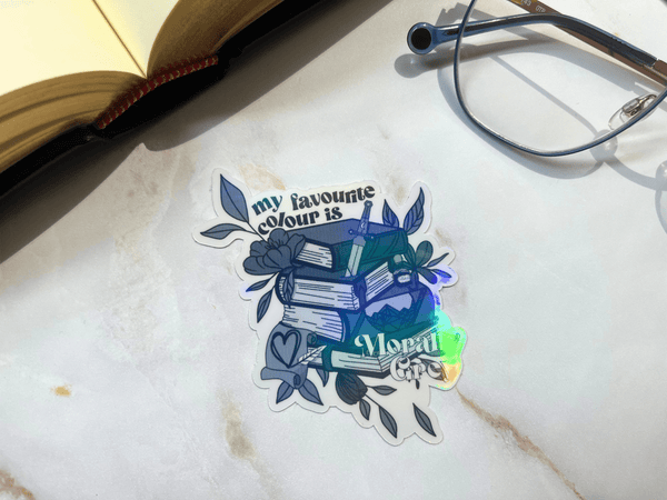 My Favourite Colour Is Morally Grey Sticker | Waterproof HOLOGRAPHIC Laminated Vinyl Sticker - Forge de Sol - Sticker - Sticker - 