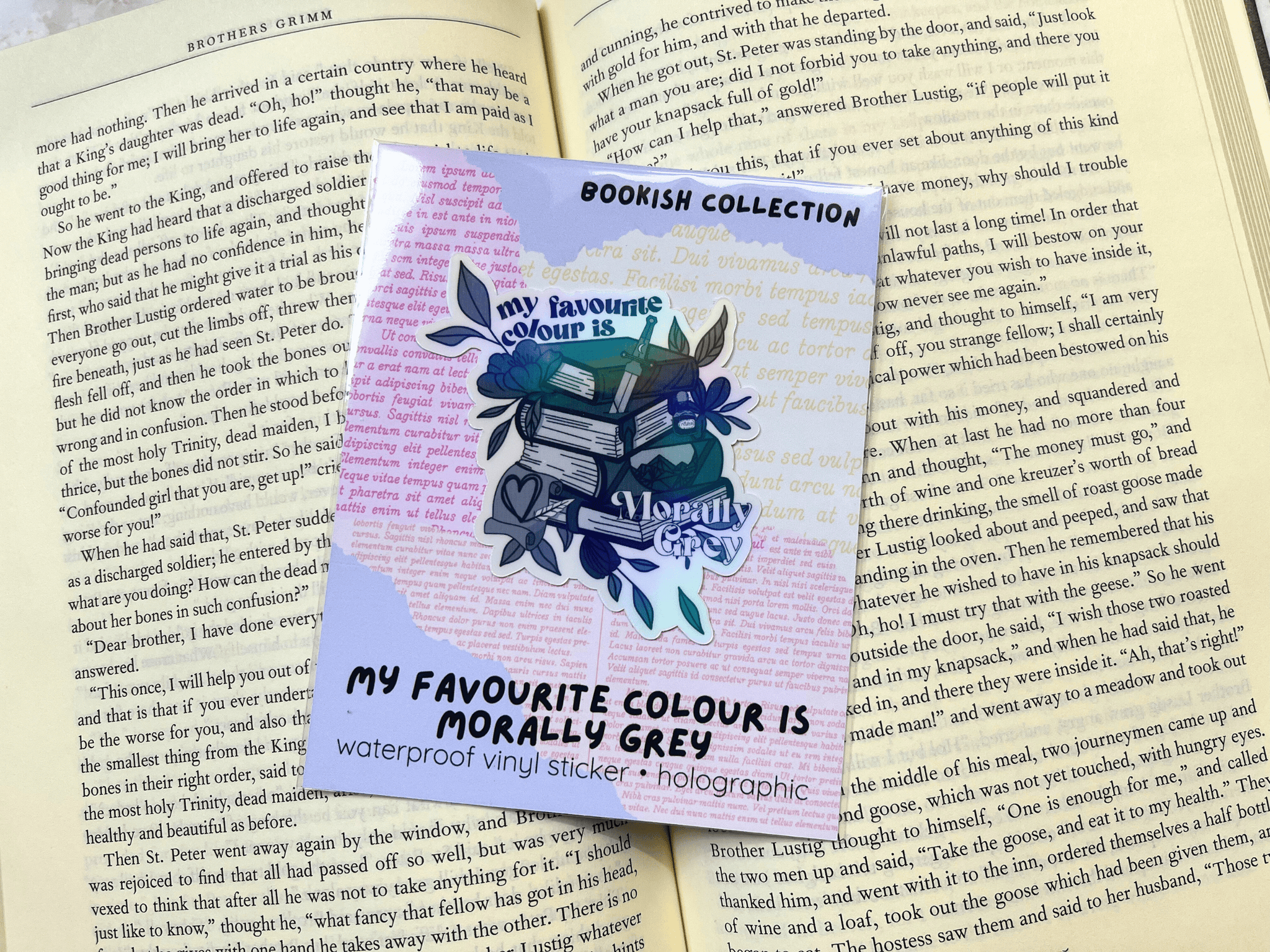 My Favourite Colour Is Morally Grey Sticker | Waterproof HOLOGRAPHIC Laminated Vinyl Sticker - Forge de Sol - Sticker - Sticker - 
