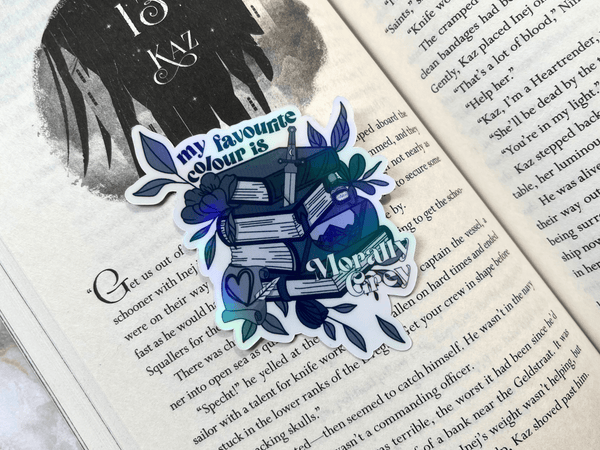 My Favourite Colour Is Morally Grey Sticker | Waterproof HOLOGRAPHIC Laminated Vinyl Sticker - Forge de Sol - Sticker - Sticker - 