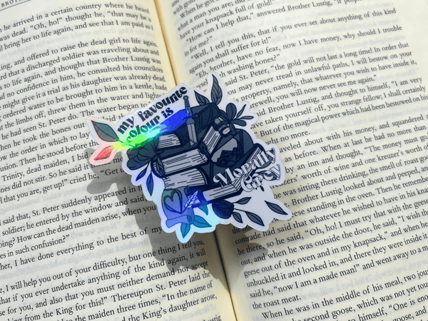 My Favourite Colour Is Morally Grey Sticker | Waterproof HOLOGRAPHIC Laminated Vinyl Sticker - Forge de Sol - Sticker - Sticker - 