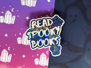 Read Spooky Books Sticker | Waterproof Laminated HOLOGRAPHIC Vinyl Sticker - Forge de Sol - Sticker - Sticker - 