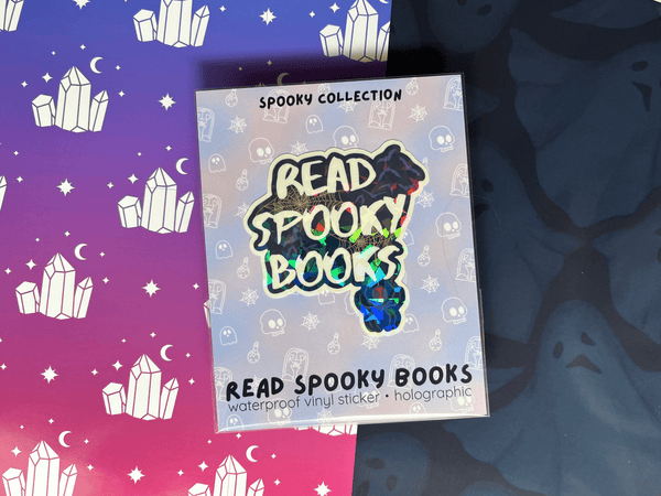 Read Spooky Books Sticker | Waterproof Laminated HOLOGRAPHIC Vinyl Sticker - Forge de Sol - Sticker - Sticker - 