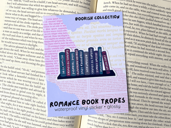 Romance Book Tropes Sticker | Waterproof Laminated Vinyl Sticker - Forge de Sol - Sticker - Sticker - 