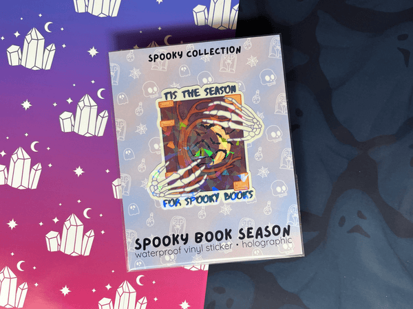 Spooky Book Season Sticker | Waterproof Laminated HOLOGRAPHIC Vinyl Sticker - Forge de Sol - Sticker - Sticker - 