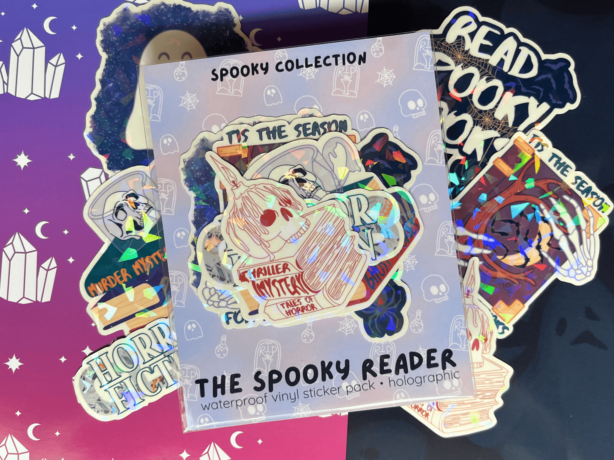The Spooky Reader Sticker Pack | Waterproof Laminated HOLOGRAPHIC Vinyl Sticker - Forge de Sol - Sticker - Sticker - 