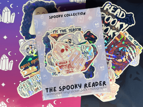 The Spooky Reader Sticker Pack | Waterproof Laminated HOLOGRAPHIC Vinyl Sticker - Forge de Sol - Sticker - Sticker - 