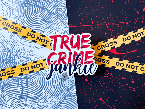 True Crime Junkie Sticker | Waterproof Laminated Vinyl Sticker - Forge de Sol - Sticker - Sticker - 